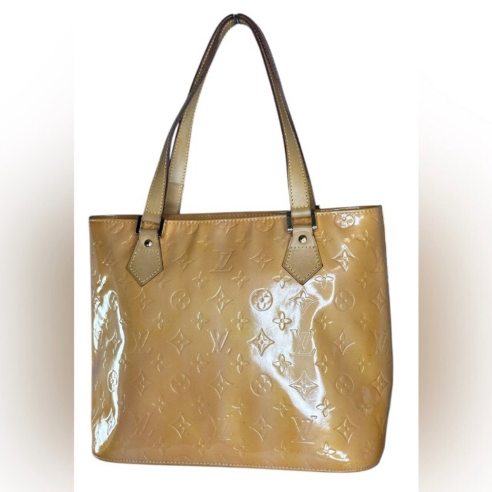 Louis Vuitton Vintage Yellow Gold Vernis Patent Leather Houston bag tote